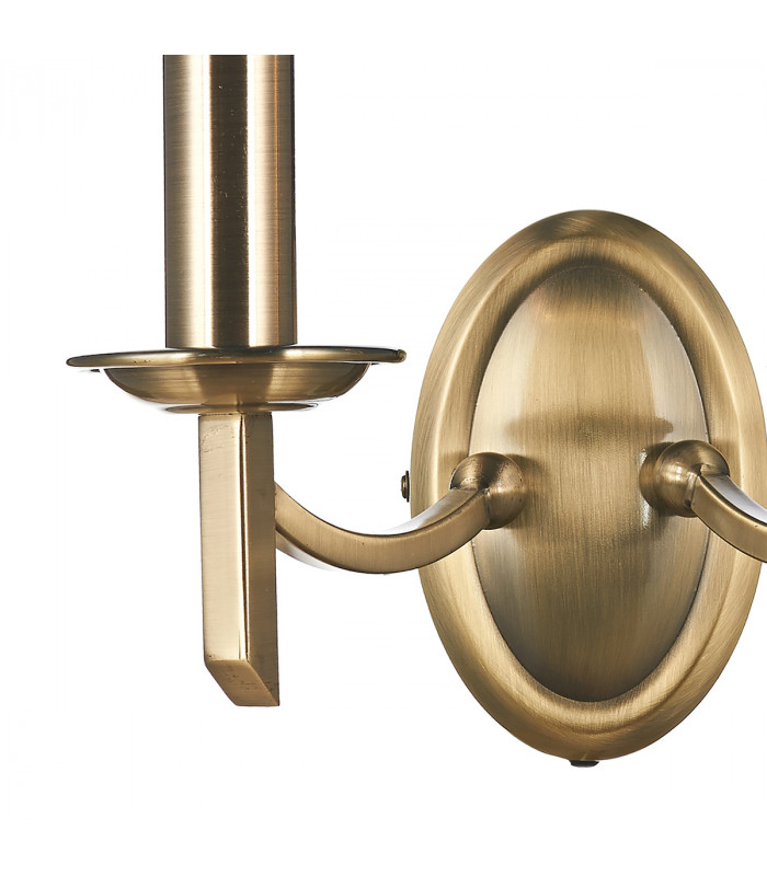 Candle Double Wall Light Antique Brass
