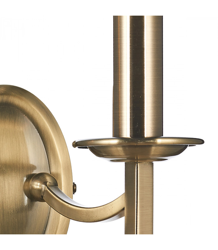 Candle Double Wall Light Antique Brass