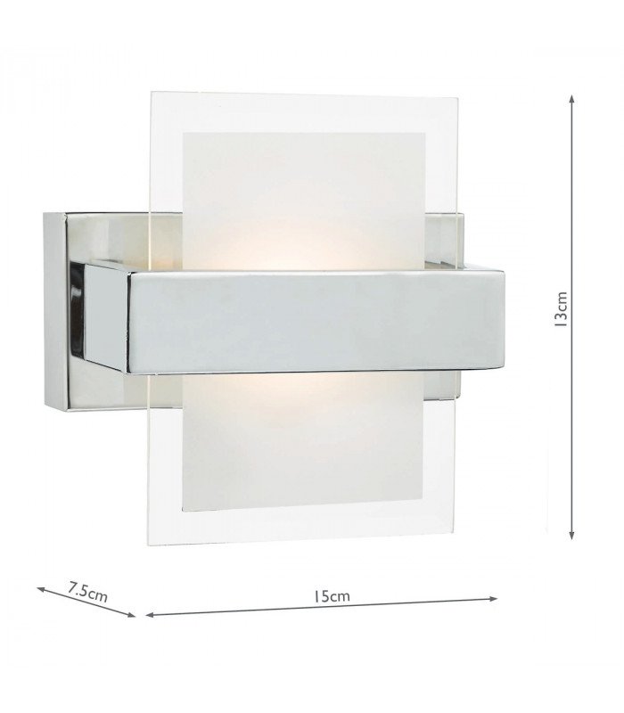 LED Wall Light Polished Chrome & Glass