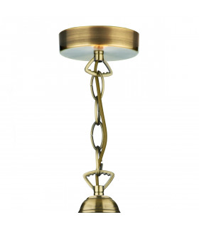 Dome Large Pendant Light Amber Glass & Antique Brass, 1x E27
