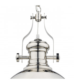 Dome Pendant Light Polished Chrome, 1x E27