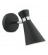 Single Spotlight Wall Light Matt Black & Polished Chrome