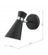 Single Spotlight Wall Light Matt Black & Polished Chrome