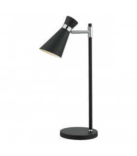 Task Table Lamp Matt Black & Polished Chrome