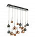 Bar Pendant Light Black Chrome & Multi Colour, 15x G4