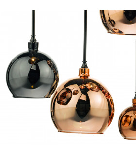 Bar Pendant Light Black Chrome & Multi Colour, 15x G4