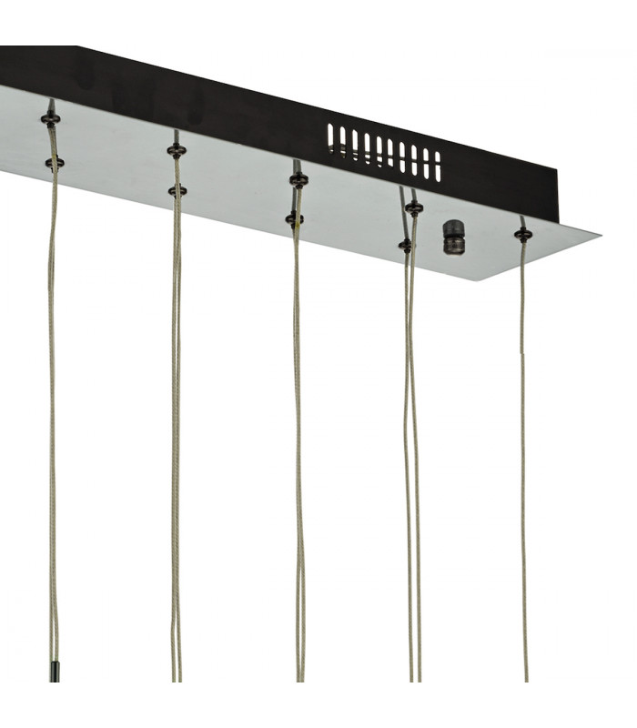 Bar Pendant Light Black Chrome & Multi Colour, 15x G4
