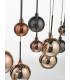 Bar Pendant Light Black Chrome & Multi Colour, 15x G4