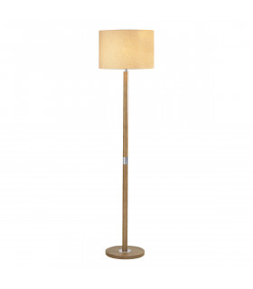 Floor Lamp Light Wood complete with Round Shade