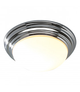 Round Flush Ceiling Light Bowl Large Polished Chrome IP44