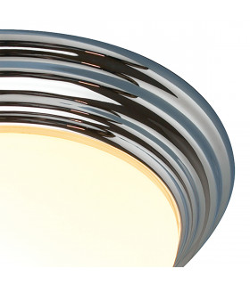 Round Flush Ceiling Light Bowl Large Polished Chrome IP44