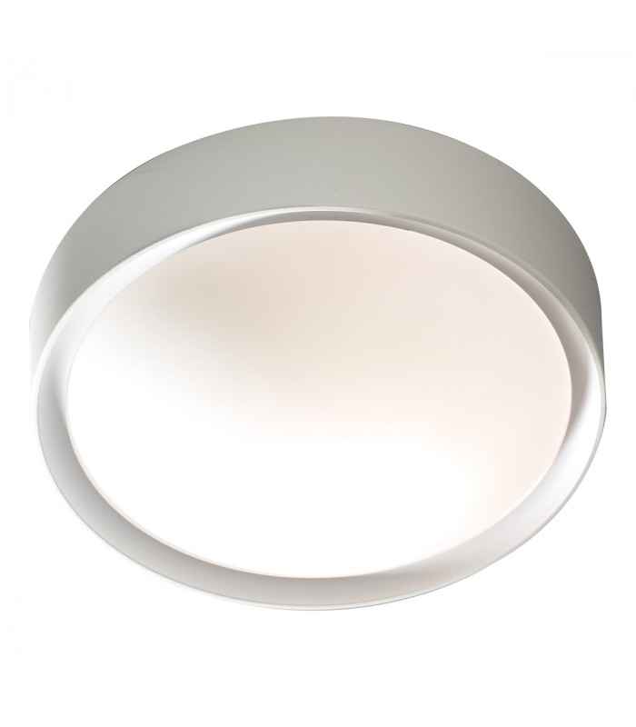 Simple Flush Ceiling Light White IP44, 1x E27