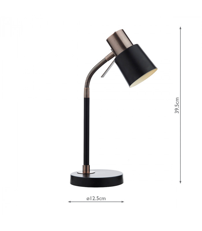 Task Table Lamp Black,  Copper