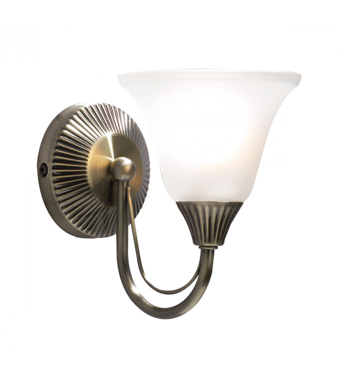 Single Wall Light Antique Brass complete with Glass