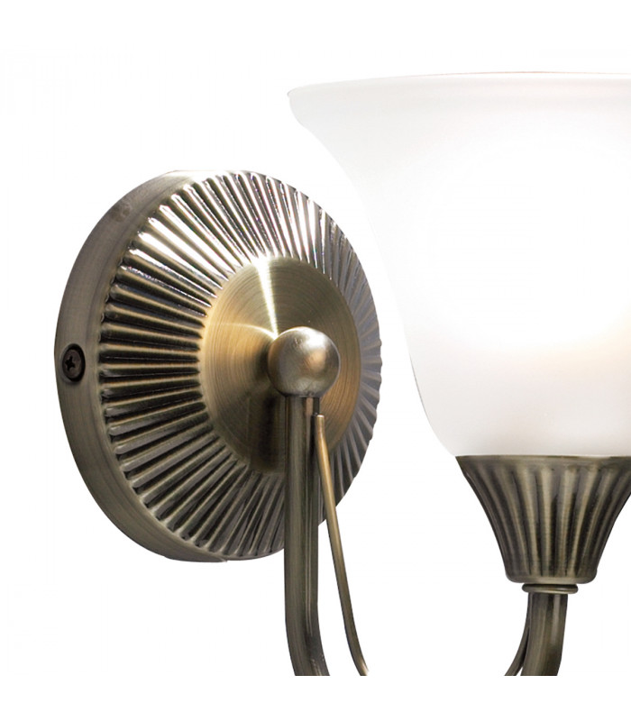 Single Wall Light Antique Brass complete with Glass