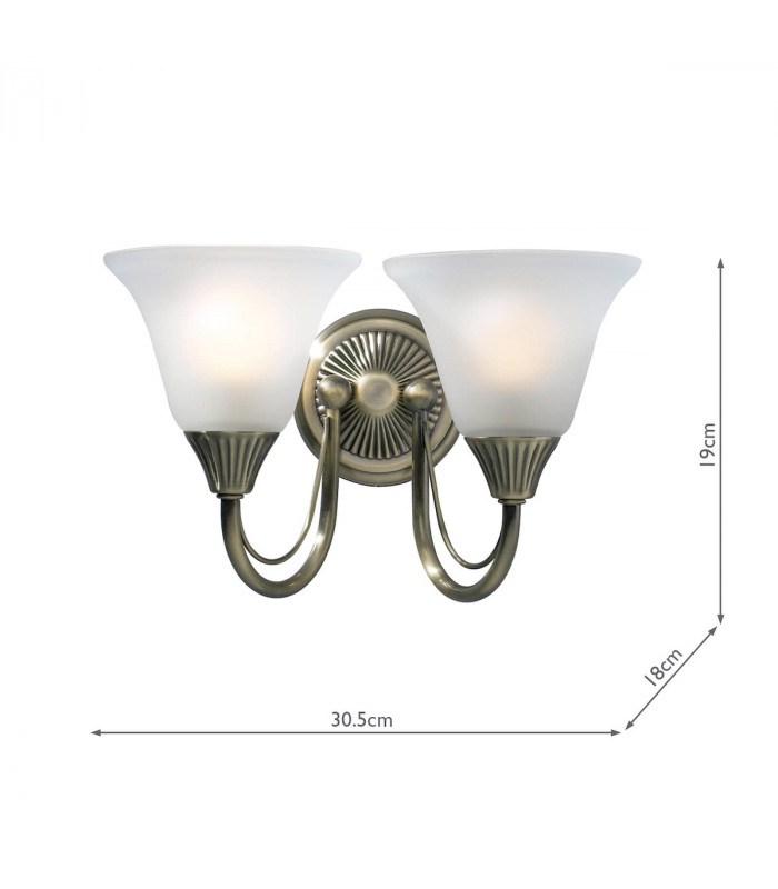 Double Wall Light Antique Brass