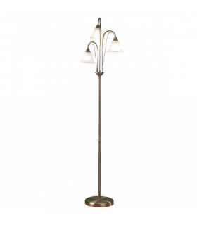 Floor Lamp Antique Brass with Glass Shades