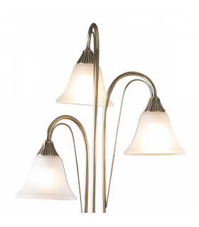 Floor Lamp Antique Brass with Glass Shades