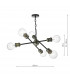 Pendant Light Black & Antique Brass, 6x E27
