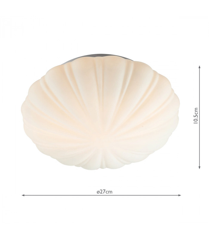 Patterned Glass Flush Ceiling Light Small IP44