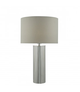 Table Lamp Polished Chrome complete with Round Drum Shade