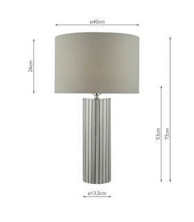 Table Lamp Polished Chrome complete with Round Drum Shade