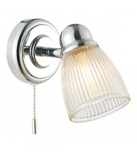 Bathroom Switched Single Wall Light Polished Chrome IP44