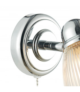 Bathroom Switched Single Wall Light Polished Chrome IP44