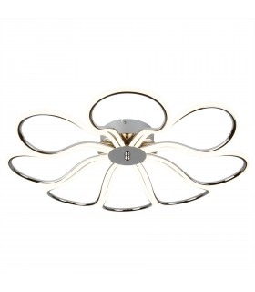 Integrated LED 8 Light Small Flush Ceiling Light Chrome, White - 1