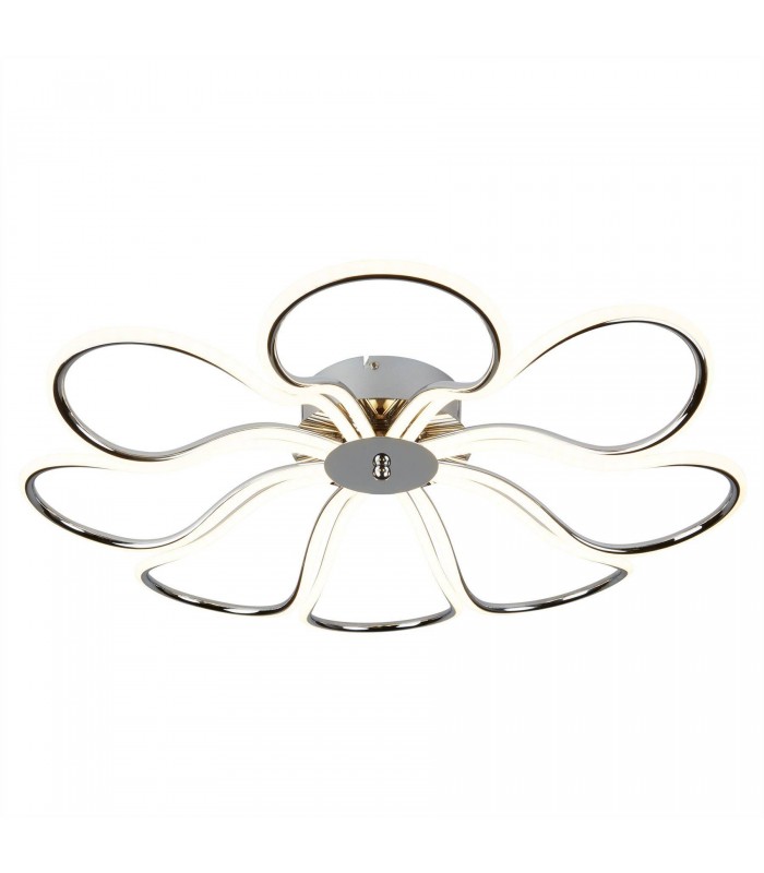 Integrated LED 8 Light Small Flush Ceiling Light Chrome, White - 1