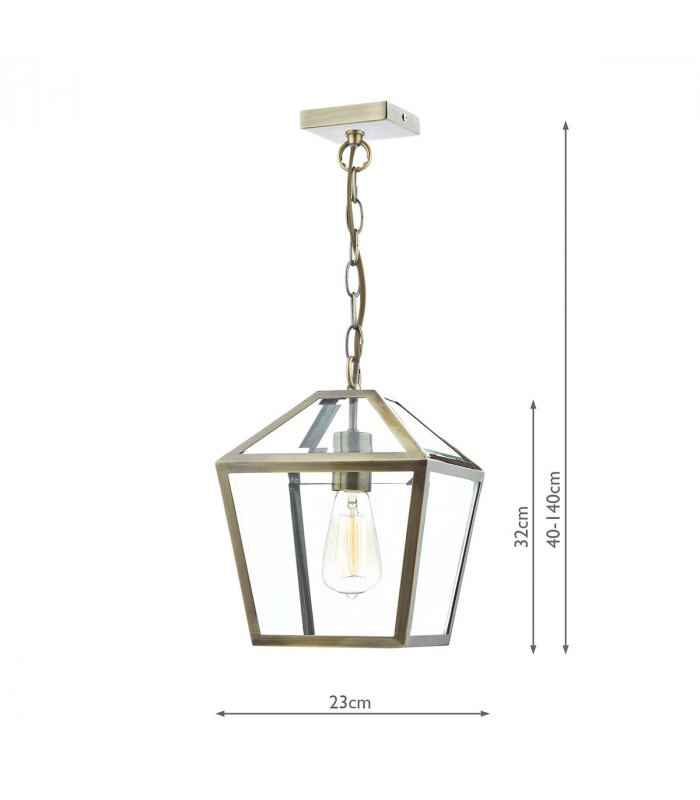 Pendant Light Antique Brass, 1x E27