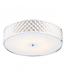 Cylindrical Flush Ceiling Light Large Polished Chrome, 5x E14