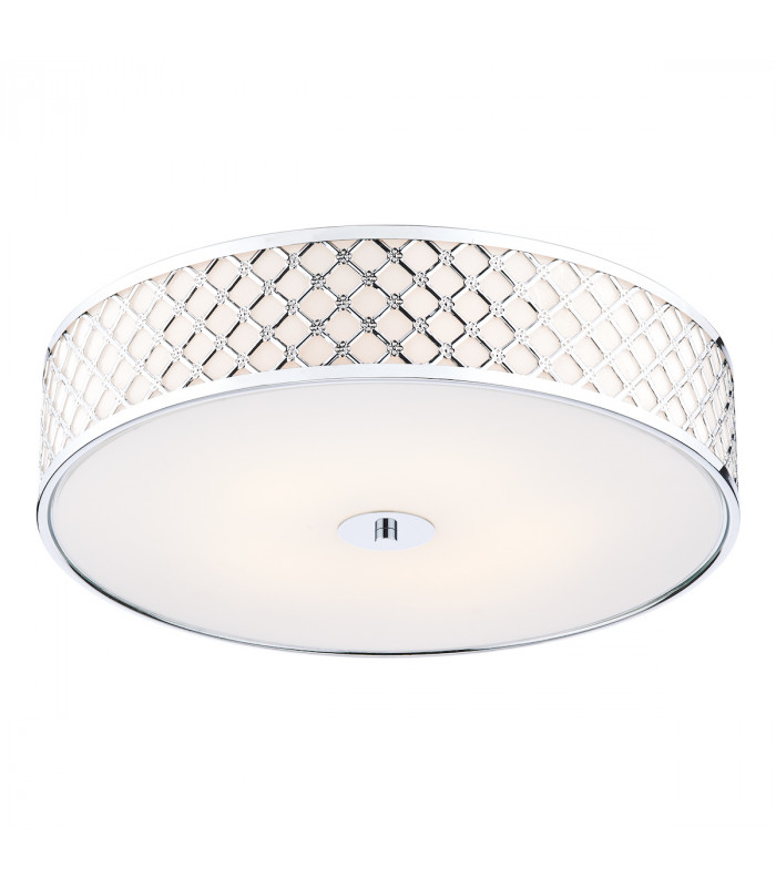 Cylindrical Flush Ceiling Light Large Polished Chrome, 5x E14