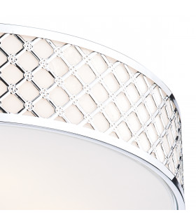 Cylindrical Flush Ceiling Light Large Polished Chrome, 5x E14