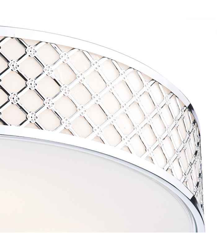 Cylindrical Flush Ceiling Light Large Polished Chrome, 5x E14