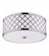 Cylindrical Small 2 Light Flush Ceiling Light Polished Chrome Frosted Glass