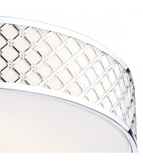 Cylindrical Small 2 Light Flush Ceiling Light Polished Chrome Frosted Glass