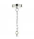 Cylindrical Pendant Light Polished Nickel with Ivory Ribbon Shade, 4x E14
