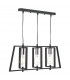 Straight Bar Pendant Light Black & Polished Chrome, 3x E27