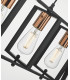 Straight Bar Pendant Light Black & Polished Chrome, 3x E27