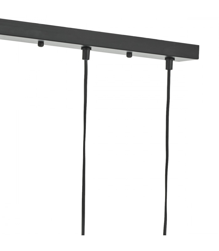 Straight Bar Pendant Light Black & Polished Chrome, 3x E27