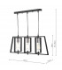 Straight Bar Pendant Light Black & Polished Chrome, 3x E27