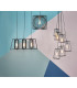 Straight Bar Pendant Light Black & Polished Chrome, 3x E27