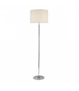 Floor Lamp Polished Chrome complete with Round Shade