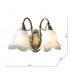 Double Wall Light Antique Brass complete with Alabaster Glass