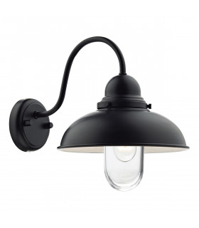 Dome Wall Light Matt Black IP44, 1x E14
