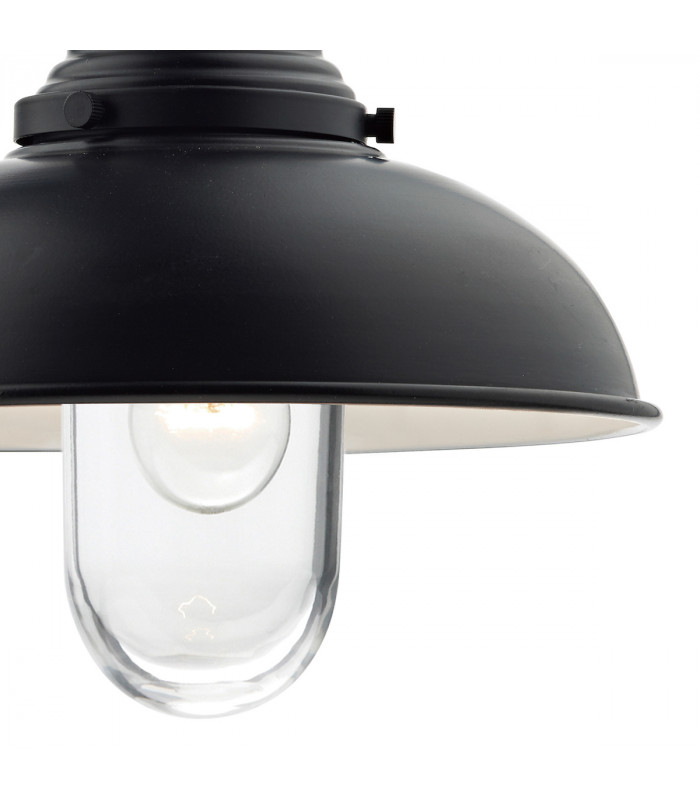 Dome Wall Light Matt Black IP44, 1x E14