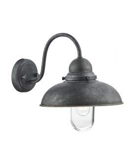 Dome Wall Light Aged Iron IP44, 1x E14
