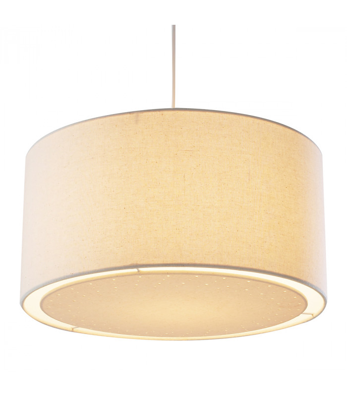 Cylindrical Non Elec Pendant Light Cream Laser Cut