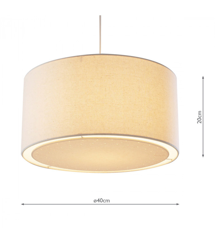 Cylindrical Non Elec Pendant Light Cream Laser Cut